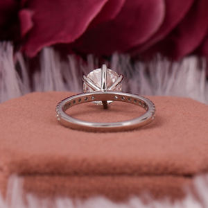 2.00CT Round Cut Lab Grown Diamond Pave Setting Bague de fiançailles Platine Trendy Style Accent Gift Certified Diamond Ring - Product Image 4