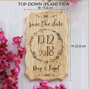 Letrero de Bienvenida Rectangular de Madera con Texto Grabado Josephine Damon Boda - Product Image 6
