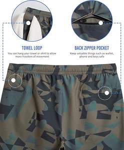 กางเกงขาสั้นออกกำลังกายผู้ชายเทรนด์ใหม่ประจำฤดูร้อนปี 2024 ระบายอากาศได้ดี ผ้าสองชั้น แห้งเร็ว เหมาะสำหรับวิ่งกลางแจ้ง ลายเรียบ - Product Image 4