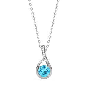 Collier pendentif CLARA Isla en argent sterling 925 rhodié, forme goutte d'eau, géométrique, animal, croix, diamant, tendance, fiançailles - Product Image 1