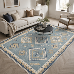 Alfombra lavable Netline Home Archive Border Indigo Blue Heritage - Product Image 4