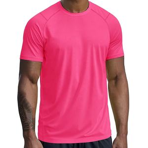 Microfibra nuevo estilo Formal 100% poliéster manga corta cuello redondo diseño sólido secado rápido tejido gimnasio camiseta para hombres - Product Image 2