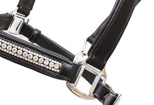Brown Designer Six Fancy Rembourré Halter-Laiton Nickel Quincaillerie Réglable Cheval Halter Fabriqué en Inde Avec 100% Cuir Véritable - Product Image 5