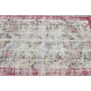 Alfombra Turca de 3.6x6.6 pies, Alfombra, Alfombra Roja con Estampado Animal de Lana - Product Image 5