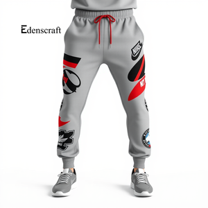 กางเกงวอร์มผ้าฟลีซพิมพ์ลายกลางทันสมัยสำหรับผู้ชายกางเกงจ็อกเกอร์แบบนุ่มใส่สบายเสื้อผ้าแนวสตรีทสวมใส่ในยิมวิ่งน้ำหนักปานกลางแห้งเร็ว - Product Image 1