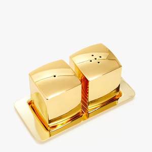 Ensemble de 2 salières et poivrières en acier inoxydable doré, pot à condiments pour la maison et les ustensiles de cuisine, confortable et ergonomique - Product Image 6