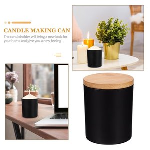 Handmade Tea Light <b>Holder</b> Scented Candle Glass Jar with Wooden Lid for Home Decoration <b>Spice</b> Canning for Your Everyday Needs - Product Image 4