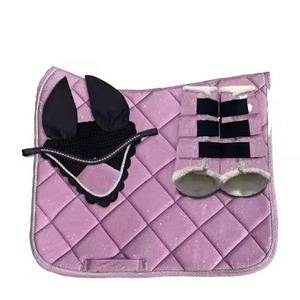 Juego de almohadillas para SILLÍN de caballo de color sólido personalizadas con diseño OEM, relleno de algodón y forro de polialgodón para montar a caballo - Product Image 1