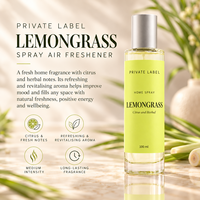 Spray désodorisant à la citronnelle en marque propre 100ml |   Parfum frais aux agrumes longue durée |   Fabricant OEM Espagne