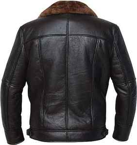 Veste en cuir pour homme tendance 2026, en cuir de vache véritable 100%, coupe-vent, en coton et nylon, fermeture éclair - Product Image 4