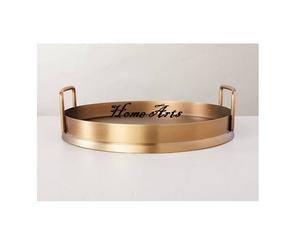 Plateau à thé et à café en laiton de qualité exclusive, design fantastique, couleur or, plateau de service pour chocolats et en-cas en Inde - Product Image 1