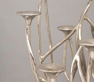 Stunning Silver Aluminium <b>Floor</b> <b>Candle</b> Stand Ideal For Living Bedroom Dining Table And Decorative Centerpiece - Product Image 3