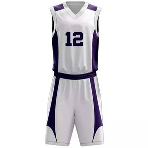 Tenues de basketball pour adultes à prix d'usine, respirantes, séchage rapide, vente chaude, ensembles de maillots personnalisés avec nom d'équipe, sublimation, entraînement sportif - Product Image 4