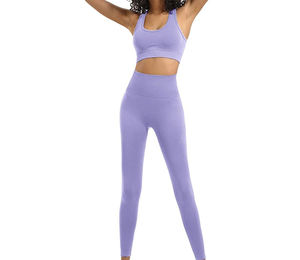 Ensembles de yoga grande taille pour femmes - Leggings et soutien-gorge sans couture légers et personnalisés pour l'extérieur avec détails en dentelle et design de taille - Product Image 4