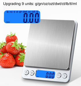 पॉकेट स्लिम डिजिटल किचन स्केल 500g * 0.01g सटीकता एब्स + स्टेनलेस स्टील इलेक्ट्रॉनिक बैटरी/यूएसबी रिचार्जेबल चांदी 1 वर्ष - Product Image 2