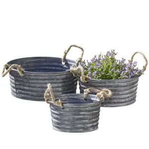 Pots de maison pot en métal planteur seau pot en métal jardinière pour la décoration intérieure extrêmement bonne qualité logo personnalisé jardinière avec poignées - Product Image 6