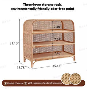 Librería de mimbre hecha a mano muebles de mimbre de Interior para la decoración de la sala de estar hecha en Vietnam - Product Image 6