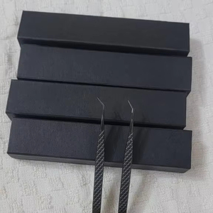 Pinzas de extensión de pestañas de precisión personalizables, Punta Lisa puntiaguda en ángulo de 45 grados, fibra de acero inoxidable, volumen antimagnético - Product Image 5