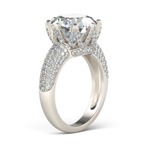 Bague de mode Jeulia en argent sterling avec grand diamant rond - Product Image 3