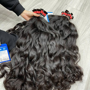 Extensiones de cabello humano vietnamita natural sin químicos del vendedor Cabello virgen ondulado crudo Paquetes alineados con cutículas Onda profunda recta - Product Image 5