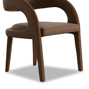 Fauteuil de restaurant rembourré marron, fauteuil moderne, siège lounge pour café, salle à manger, hôtel - Product Image 4