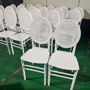 <span class=keywords><strong>Chaise</strong></span> de mariage élégante <span class=keywords><strong>Victoria</strong></span> <span class=keywords><strong>Ghost</strong></span> en résine blanche, dossier rond ovale, empilable, pour événements de mariage - Product Image 5