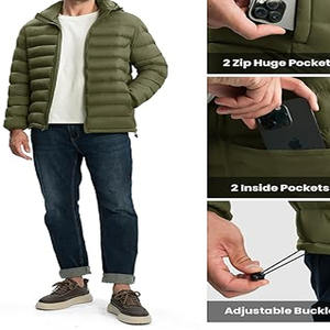 Veste matelassée à bulles d'hiver pour hommes 2025 Manteau matelassé chaud d'extérieur Veste en duvet avec logo personnalisé pour hommes téléchargée par Dress Sports - Product Image 3