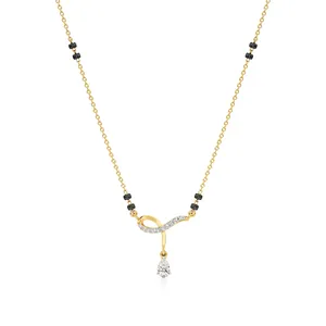 Collar Mangalsutra Eternal Twist con Diamantes - Joyería Coleccionable Cultural - Product Image 1