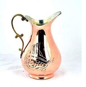 Carafe en cuivre gravée de qualité supérieure, pichet à eau traditionnel pour restaurant, hôtel et café, décoration intérieure, articles de cuisine, restaurant - Product Image 3