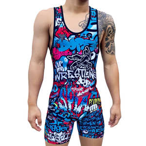 High Quality <b>Wrestling</b> Singlet for Men Quick Dry Sleeveless Compression Fit Sportswear for Training and Professional <b>Wrestling</b> - Product Image 1