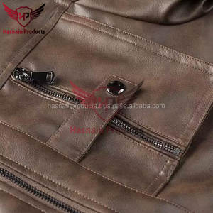 Nouveau design de veste en cuir de moto pour hommes de qualité supérieure avec beau sweat à capuche et fermeture à glissière veste en cuir de bombardier - Product Image 6