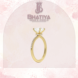 แหวนหมั้นเพชรฮาโลแบบซ่อนคลาสสิกสำหรับผู้หญิงแหวนเพชรโมอิสสีทอง14K 18K สำหรับเจ้าหญิงออกแบบได้ตามต้องการ - Product Image 2