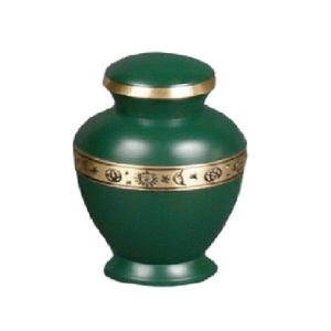 Urne souvenir de crémation en laiton de haute qualité avec bande gravée en or noir et couleur blanche finie pour les cendres humaines-Fourniture funéraire - Product Image 5