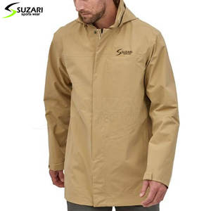 Chaqueta de lluvia de lona de poliéster 100% de la mejor calidad, capa de lluvia impermeable de estilo callejero para hombre, venta al por mayor - Product Image 4