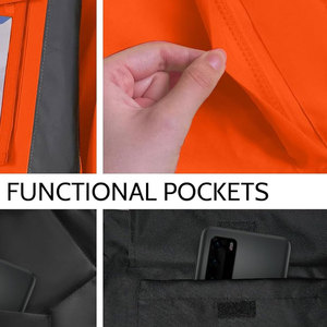 Veste de sécurité haute visibilité avec logo personnalisé Classe personnalisée imperméable pour vêtements de travail pour hommes - Product Image 4