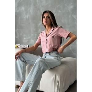 Blusas y Camisas Rosa Palo para Mujer Topshow con Detalle de Cinturón - Venta al Por Mayor - Product Image 5