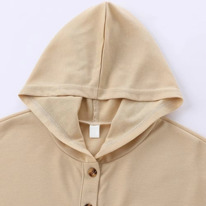 Ensembles de survêtements deux pièces à capuche et col boutonné pour filles, collection hiver, vente en gros, avec pantalon de survêtement et pull - Product Image 5