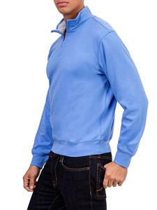 Sudadera de forro polar para hombre, camisa deportiva informal con cuello de Cadet y cremallera, estilo novedoso - Product Image 4