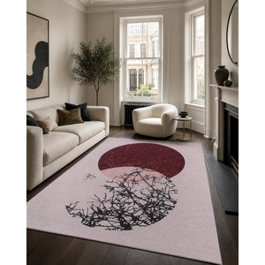 Alfombra Lavable Abstracta Sfumato Garnet de Rug Weavers RWNL1003, Venta al por Mayor con Envío Directo, Chenilla Lavable, 10 Tamaños - Product Image 1
