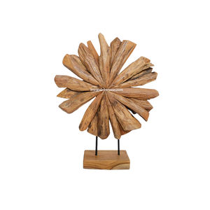 Support en bois naturel en teck décoratif en bois de teck artisanat de soleil pour décorations de noël décor à la maison - Product Image 1