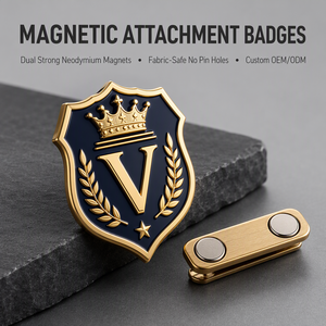 Badges magnétiques personnalisés en émail avec attache magnétique pour uniformes de personnel – Fabrication en gros - Product Image 1