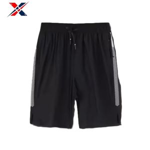 Logo personnalisé imprimé Shorts de sport pour hommes 100% coton Taille élastique Taille moyenne Shorts de plage décontractés Motif solide Toile - Product Image 3