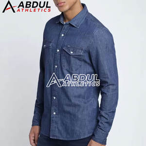 โรงงานผลิตเสื้อเชิ้ตยีนส์แขนยาวผู้ชายแบบใหม่ รับผลิตตามสั่ง ขายส่งเสื้อเชิ้ตยีนส์ผู้ชาย - Product Image 4