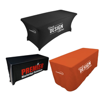 Housses de table promotionnelles personnalisées imprimées en couleur par transfert thermique en polyester de 6 et 8 pieds pour événements et salons professionnels