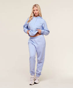 Top qualité dernière Peri bleu goutte épaule surdimensionné fermeture éclair jusqu'à femmes à capuche Anti-rides et respirant sweats à capuche vierges pour les femmes - Product Image 5