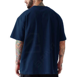 Camiseta de calle de gran tamaño para hombre de alta calidad, logotipo estampado de peso pesado, longitud personalizada, larga - Product Image 2