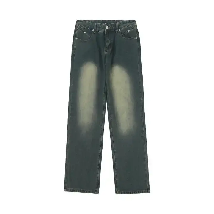 Vente en gros de jeans droits amples et extensibles pour hommes à la mode grande taille 2023 Nouveau design tendance Pantalon long décontracté pour les affaires à taille haute