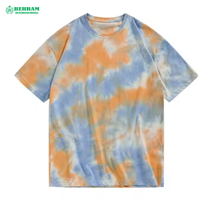 Camisetas de Algodón/Bambú con Estampado Tie Dye, Hombros Caídos, Cuello Redondo, Resistentes, Ecológicas, Corte Regular, Transpirables, Venta Caliente OEM - Product Image 2