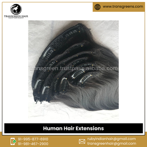 Large gamme de produits d'extensions de cheveux humains à pince droite et soyeuse à cuticules alignées par les principaux fabricants indiens - Product Image 2