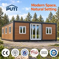 Maison conteneur portable de 30 pieds avec structure en acier galvanisé, maison miniature résistante aux intempéries, structure en acier extensible pour habitation